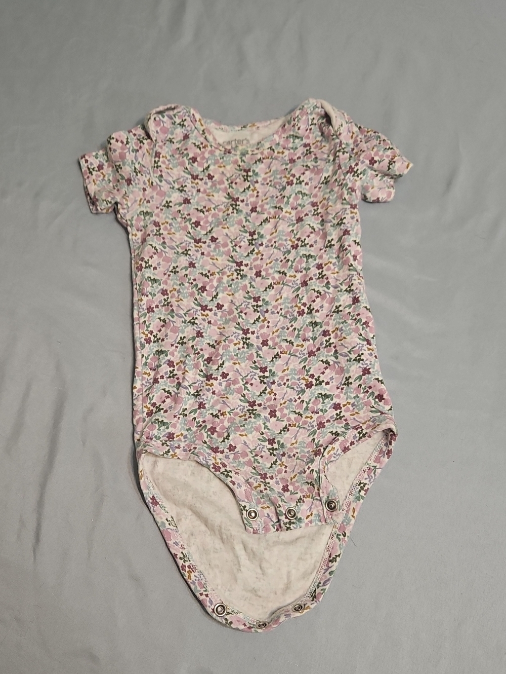 Carter's Pink Floral Cotton Baby Bodysuit